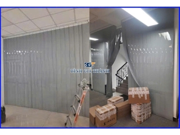 MÀN NHỰA, RÈM NHỰA PVC MÀU XÁM