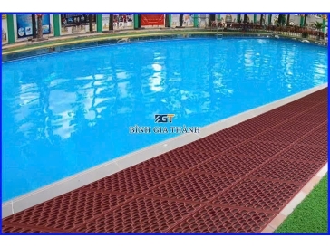 THẢM CAO SU CHỐNG TRƯỢT MÀU ĐỎ CÓ LỔ TRÒN
